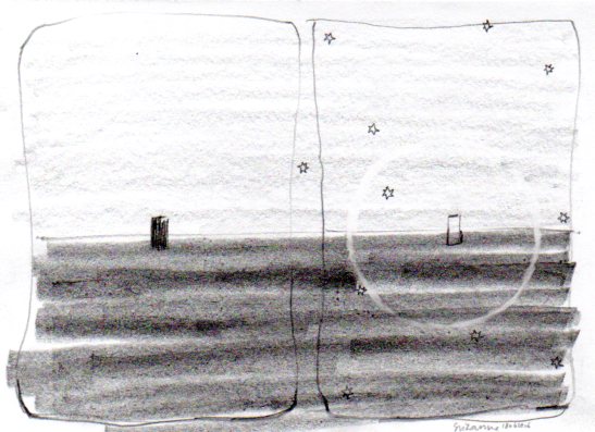 Eenzaamheid versus Alleen Zijn 12 x 8 centimeter potlood op papier