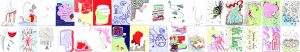 week 12 en 13 – 100 dagen kliederen – papier, karton, potlood, stift, acrylverf fineliner, balpen – Suzanne Bodde 2016/2017